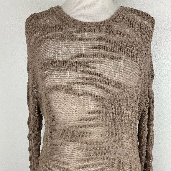 Nine West Vintage America Collection Brown Loose Knit Sweater Top Size XS EUC - Picture 2 of 8